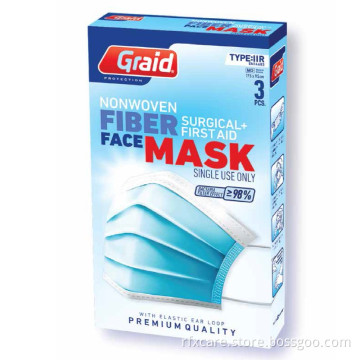 Disposable Medical Blue Face Mask 3Pcs